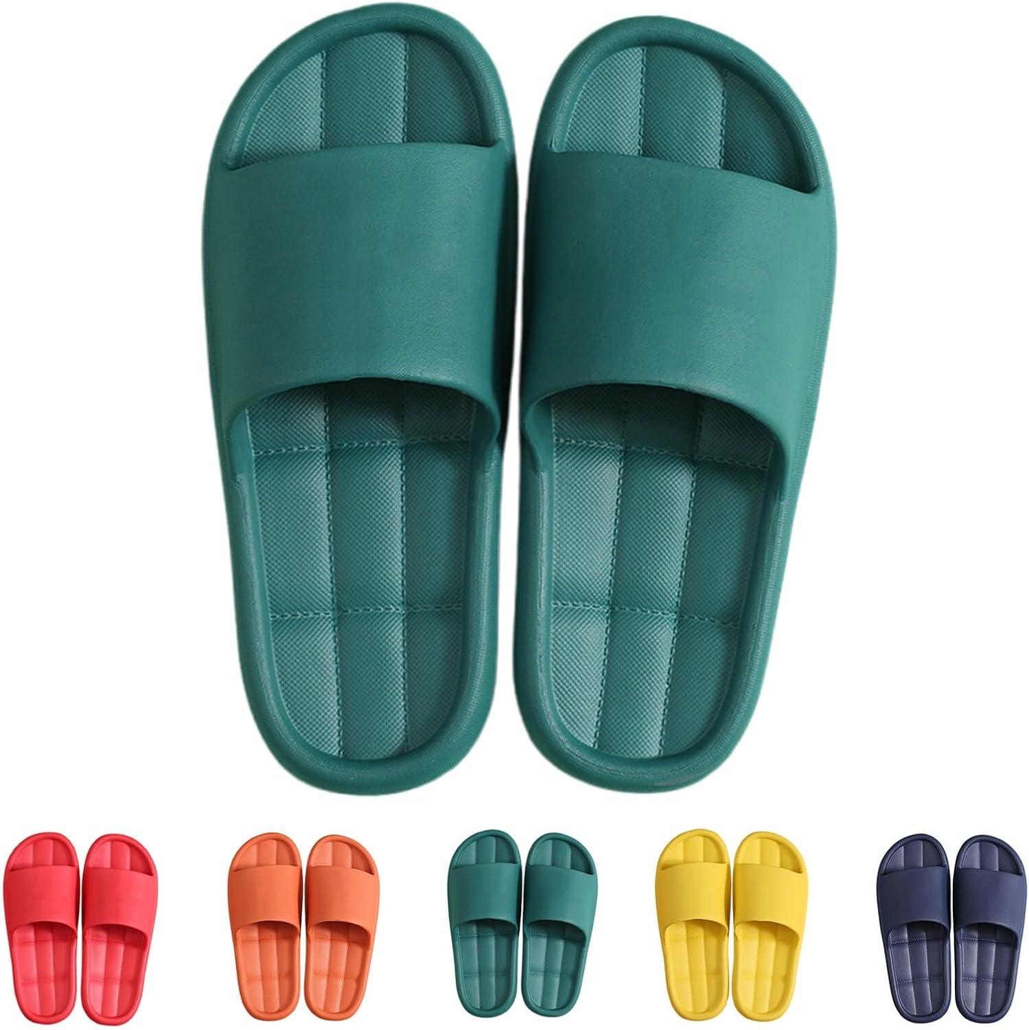

Мужские противоскользящие тапочки для ванной комнаты, лето 2026, удобные домашние шлепанцы с открытым носком, легкие тапочки для дома Dyiozbga, зеленый