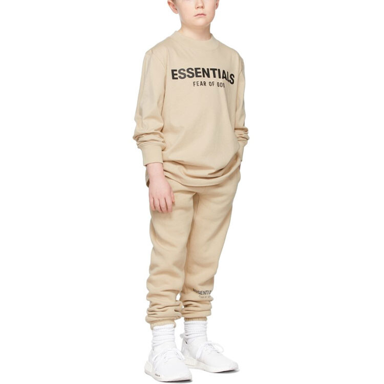 Детская футболка Fear Of God Essentials, бежевый — фото 4