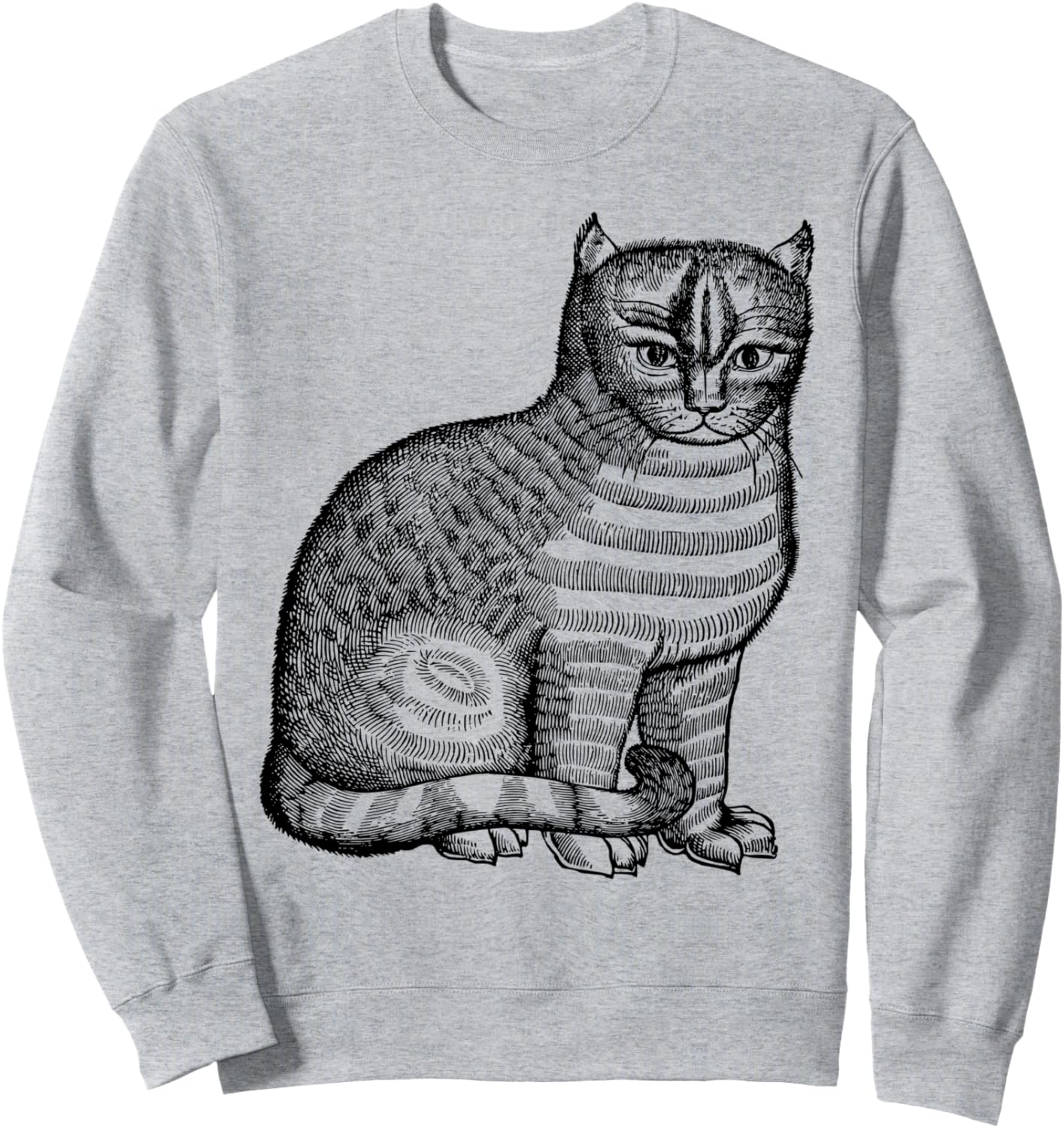 

Винтажная толстовка с изображением кошки Fashion Tees, серый