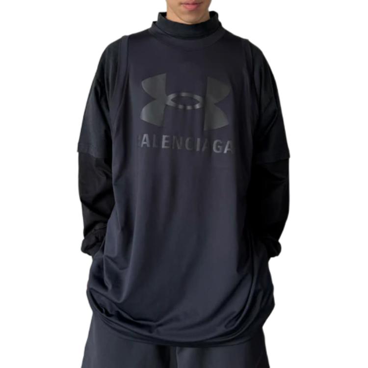 Under Armour Футболка с тройным слоем Balenciaga, черный — фото 4