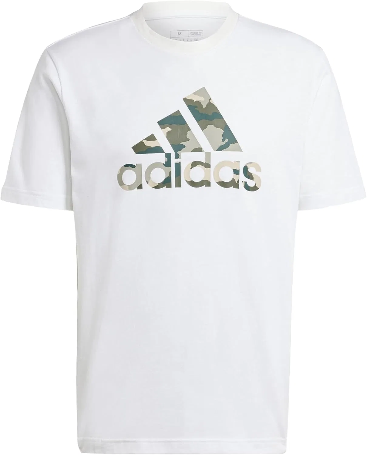 Футболка с камуфляжным принтом adidas, белый
