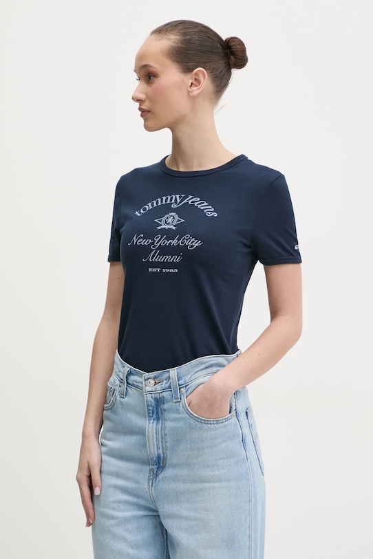 

Хлопковая футболка Tommy Jeans, темно-синий