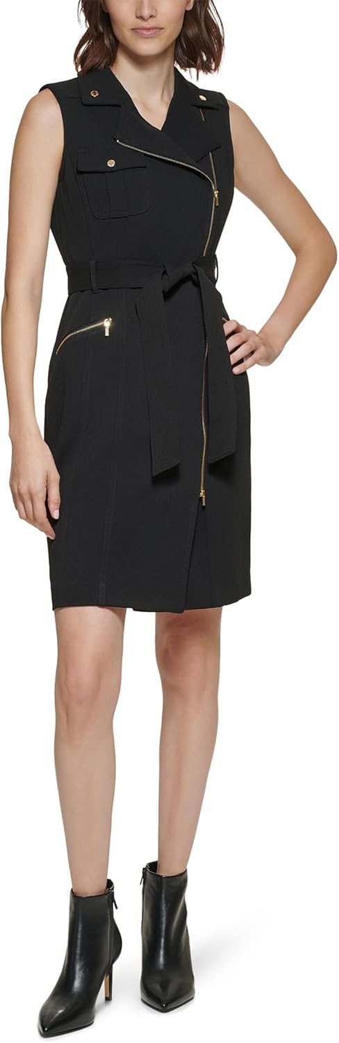 

Женское платье Calvin Klein Scuba Crepe с надписью Motto, Black