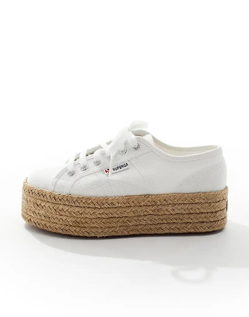 Кроссовки-эспадрильи Superga 2790 белого цвета на плоской подошве — фото 2