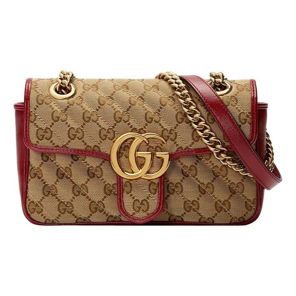 

Сумка gg marmont mini brown red color combination Gucci, красный