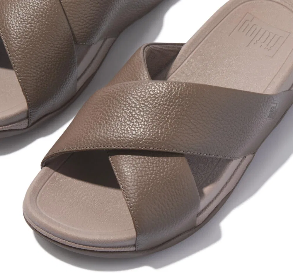 Мужские сандалии Fitflop Surfer из зернистой кожи с перекрестным плетением, Walnut — фото 3