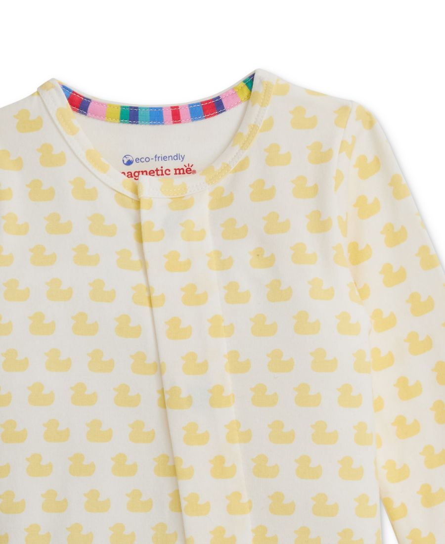 Детские хлопковые комбинезоны с закрытыми ножками, 2 шт Magnetic Me, Stripes/Duckies — фото 4