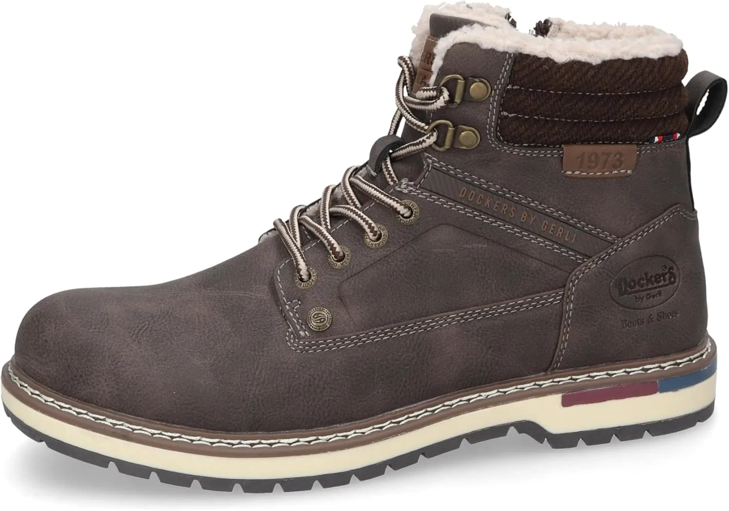 Мужские армейские ботинки Dockers by Gerli, ботильоны, теплые на подкладке, Dark Brown 47Af101 600380