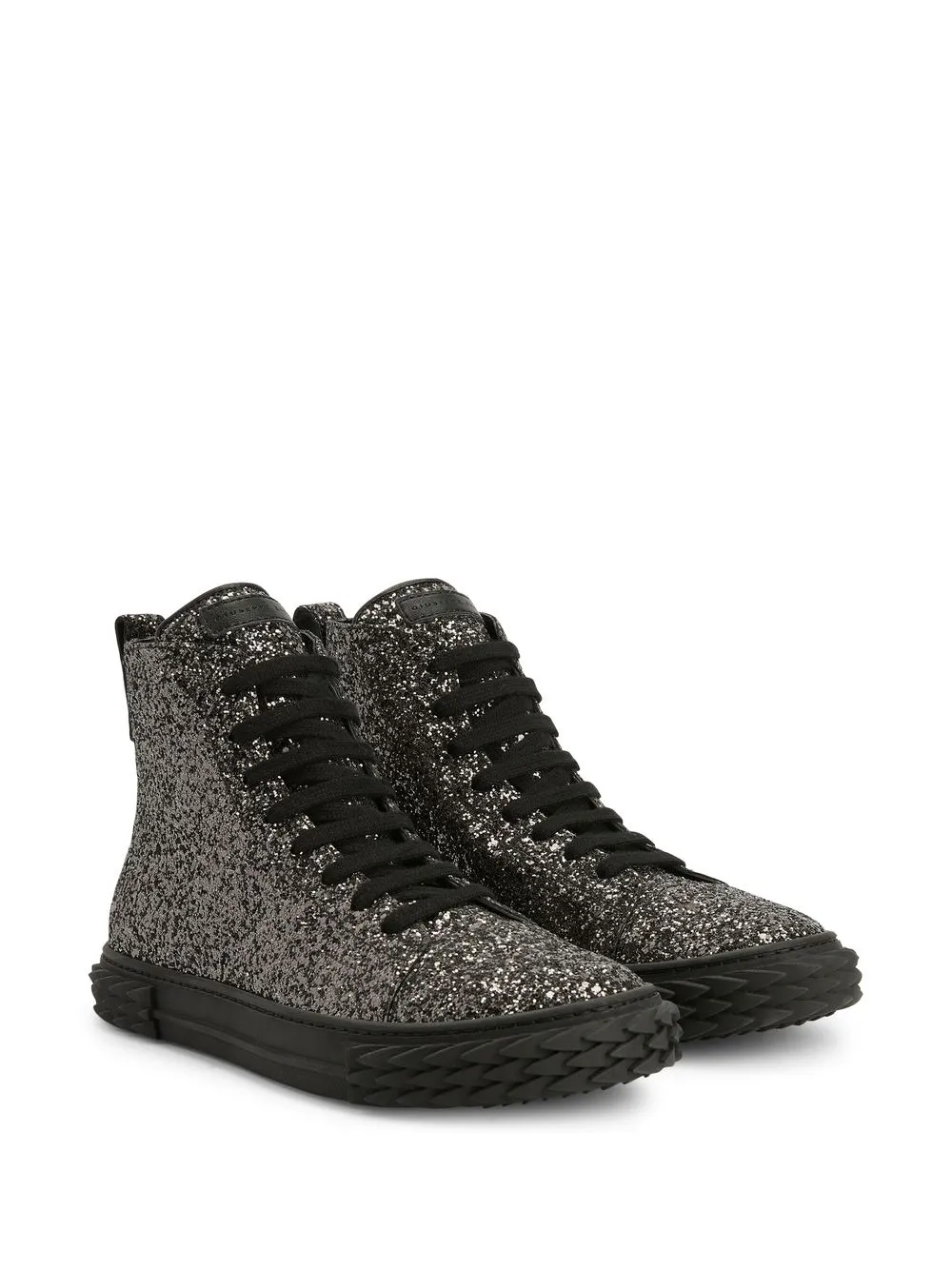 Высокие кеды Ecoblabber с блестками Giuseppe Zanotti, серебряный — фото 2