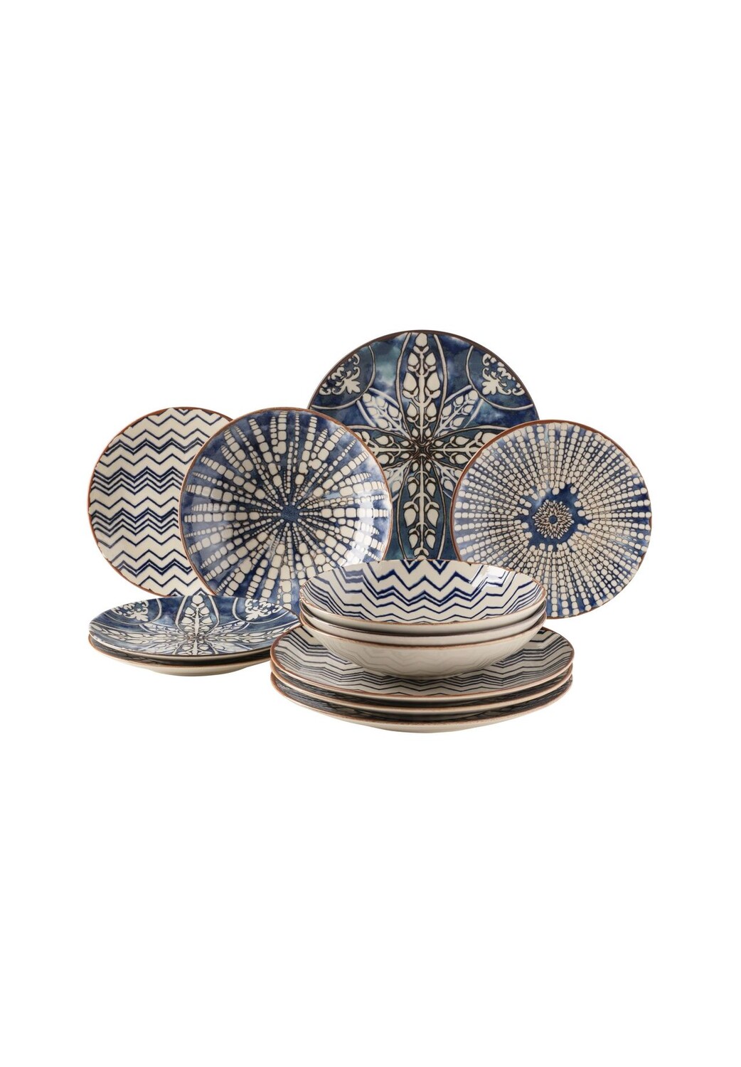 

Обеденный сервиз, керамика Iberico Blue MäSer, blau/ weiß