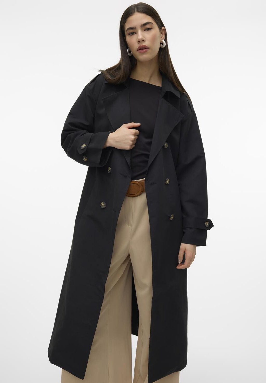 

Тренч Vmchloe Boos Vero Moda, черный