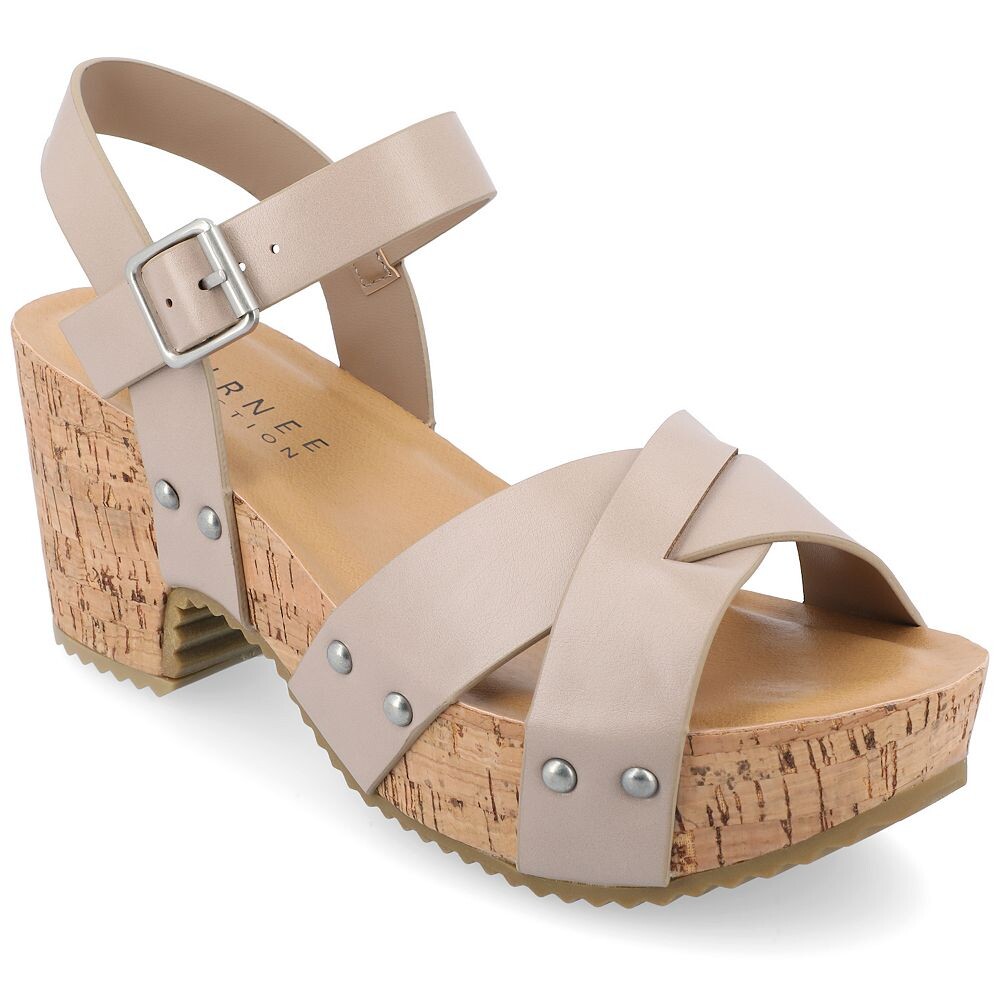 Женские сандалии на платформе Journee Collection Valentina, цвет Taupe