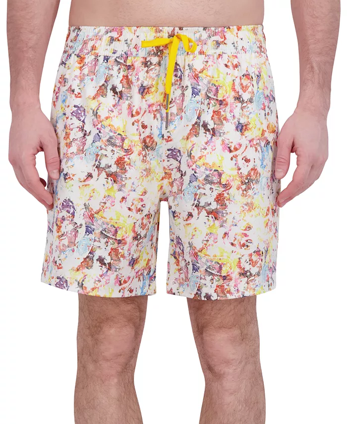 

Мужские плавки Drew с цветочным принтом на завязках, 7" Robert Graham, розовый
