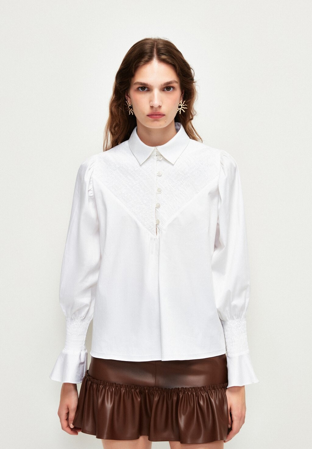

Блузка GIMPED BALLOON SLEEVE adL, цвет white