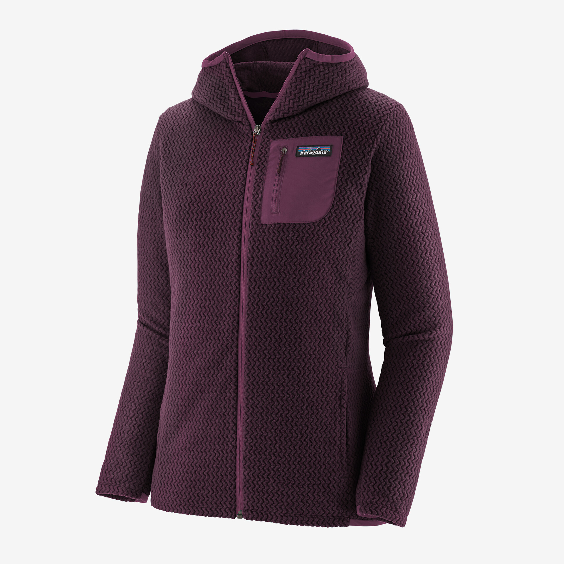 

Женская толстовка с молнией во всю длину R1 Air Patagonia, цвет Obsidian Plum