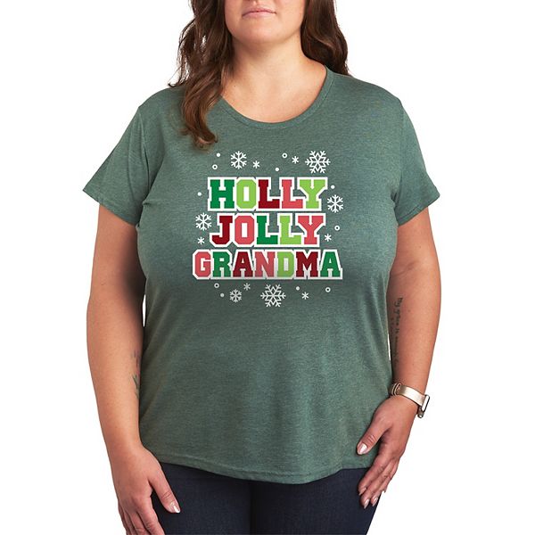 

Футболка с новогодним принтом Holly Jolly Grandma Plus size Licensed Character, Heather Juniper