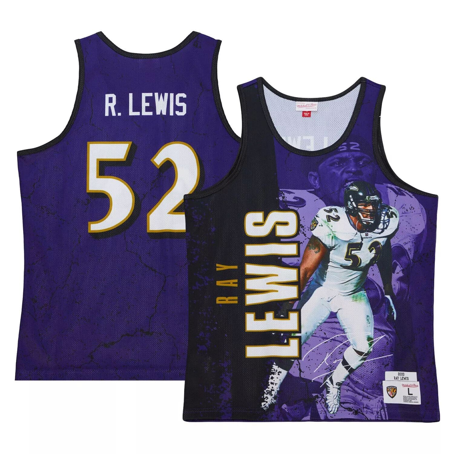 

Мужская фиолетовая майка Mitchell & Ness Ray Lewis Baltimore Ravens 2000 Player Burst, Фиолетовый, Мужская фиолетовая майка Mitchell & Ness Ray Lewis Baltimore Ravens 2000 Player Burst