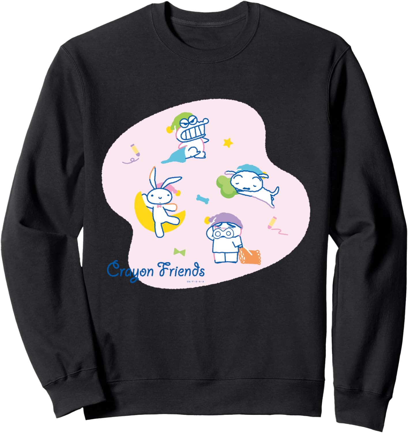 

Толстовка Crayon Shin-chan Crayon Friends Yunenaka, черная Crayon Shinchan