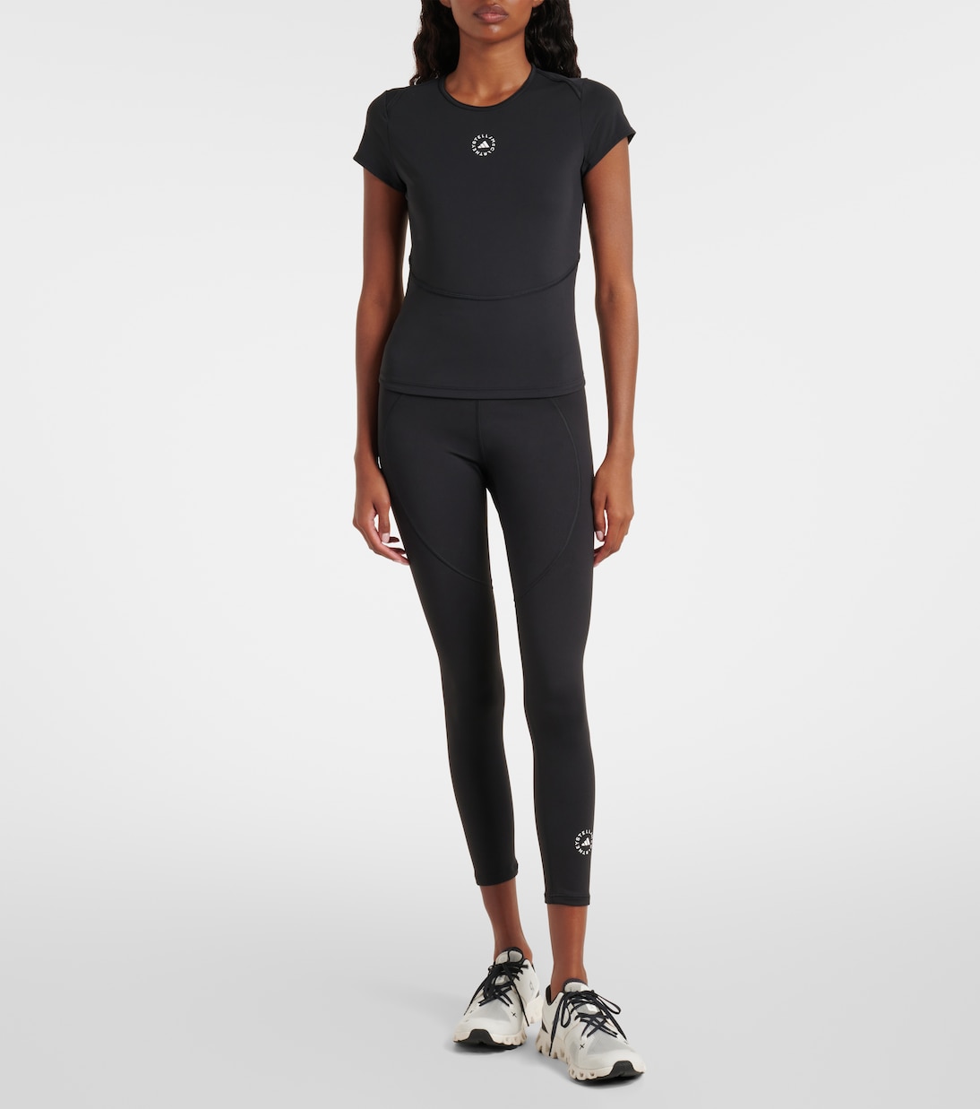 Укороченные леггинсы с высокой талией Adidas by Stella McCartney, черный — фото 2