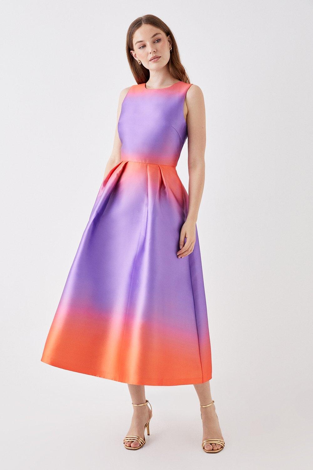 

Расклешенное платье из твила с эффектом омбре Debut London by Coast Debenhams, фиолетовый