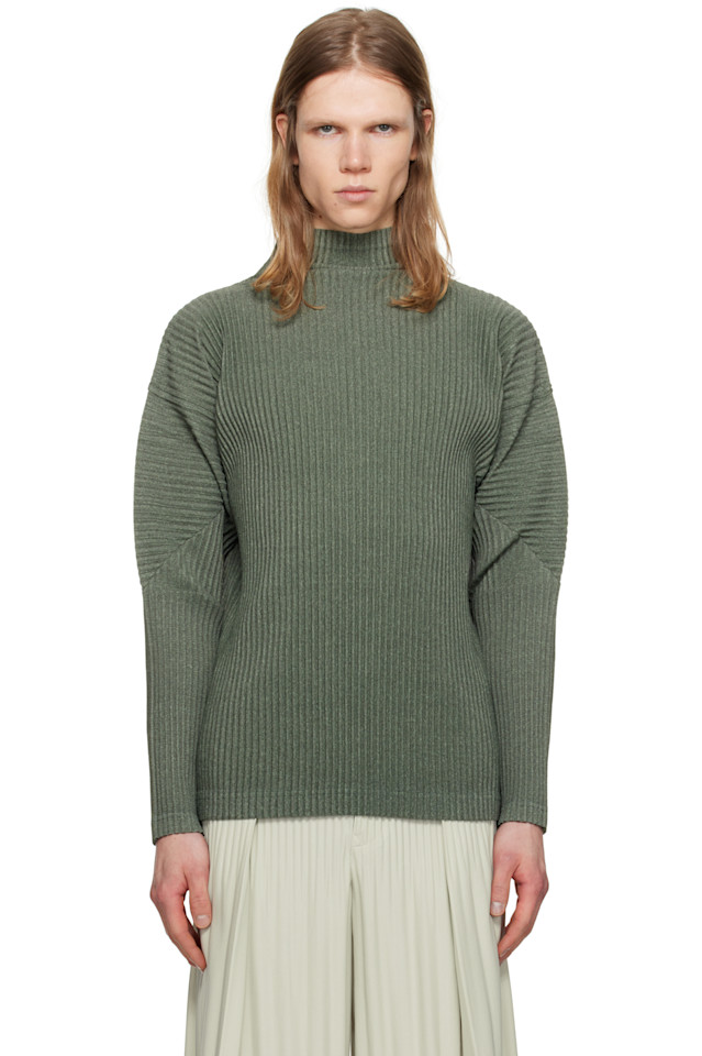 

Черепаховый водолазка с плиссировкой Heather Homme Plissé Issey Miyake, хаки