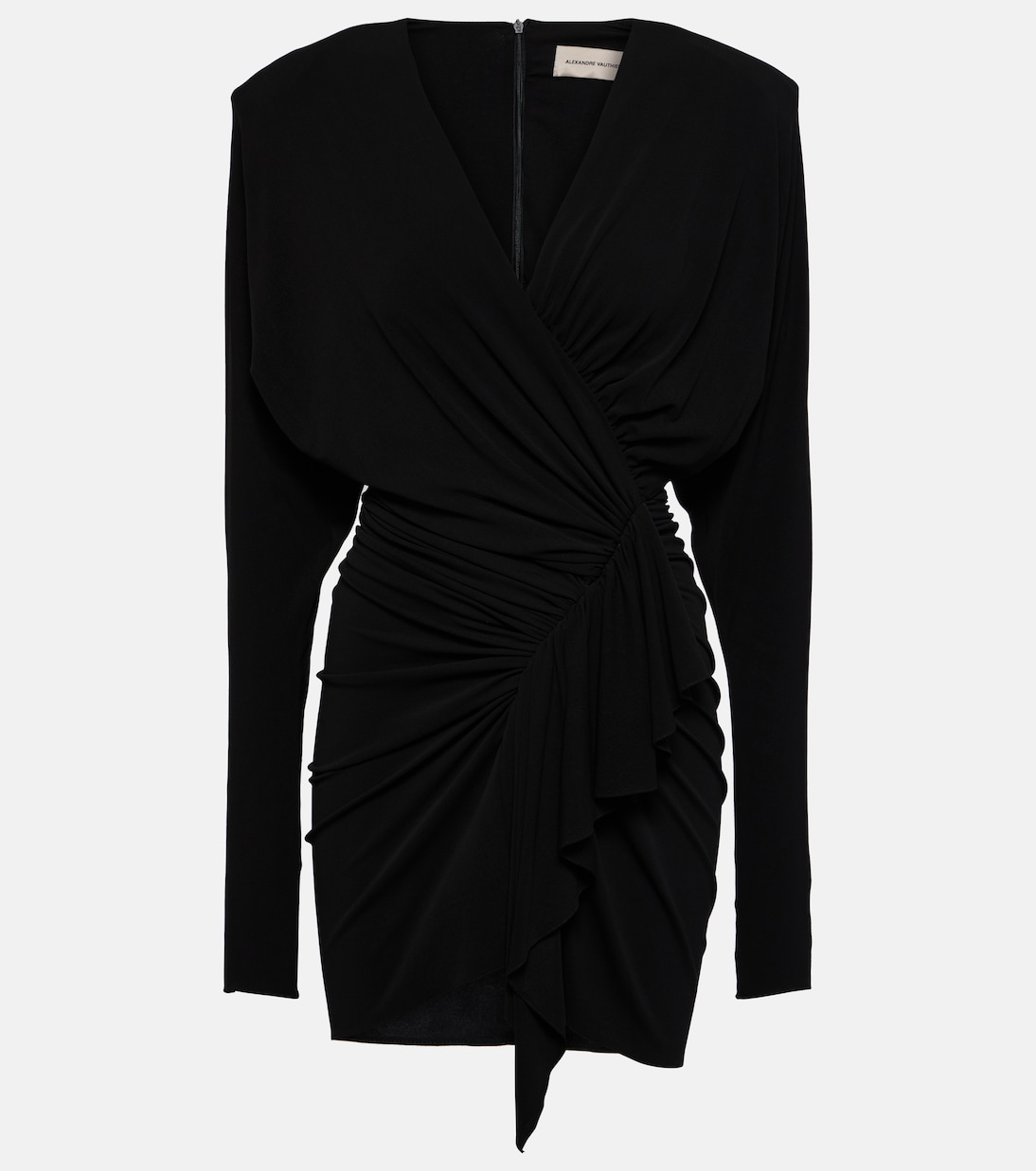 

Мини-платье из драпированного джерси Alexandre Vauthier, Black Cherry Red