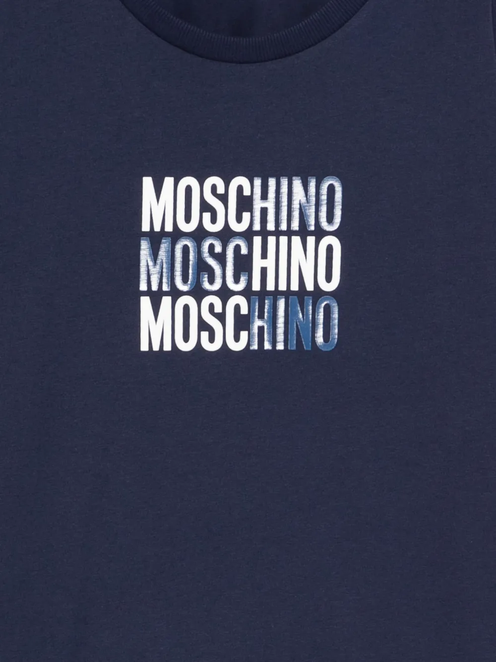 Футболка с принтом Moschino Kids, синий — фото 3