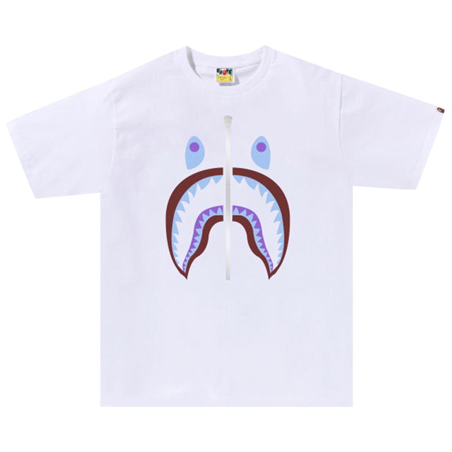 

Футболка BAPE Colors Shark, Белая, Белый, Футболка BAPE Colors Shark, Белая