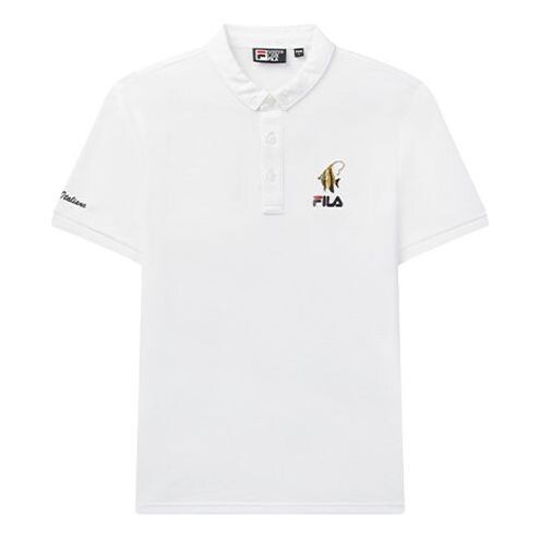 

Футболка subject embroidered printing short sleeve polo shirt white Fila, белый