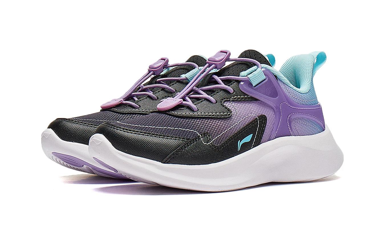 LINING YOUNG Lingyue 3.0 V3 прочные амортизирующие детские повседневные кроссовки Purple Black Blue для детей 3-7 лет — фото 4