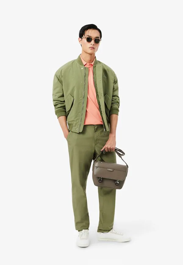 Контрастная рубашка-поло smart paris стрейч с рибетом Lacoste, Rose Corail-Ui — фото 2