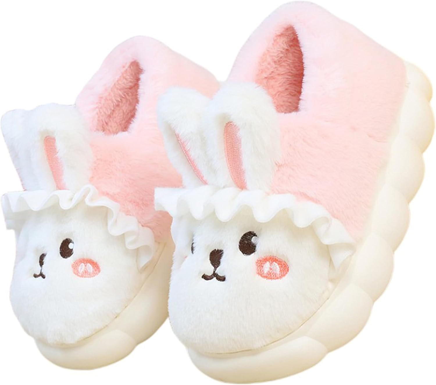 

Тапочки AZCHEN в виде зайчика Милая женская обувь Мягкие уютные зимние плюшевые домашние хлопковые тапочки Для дома и улицы, белый
