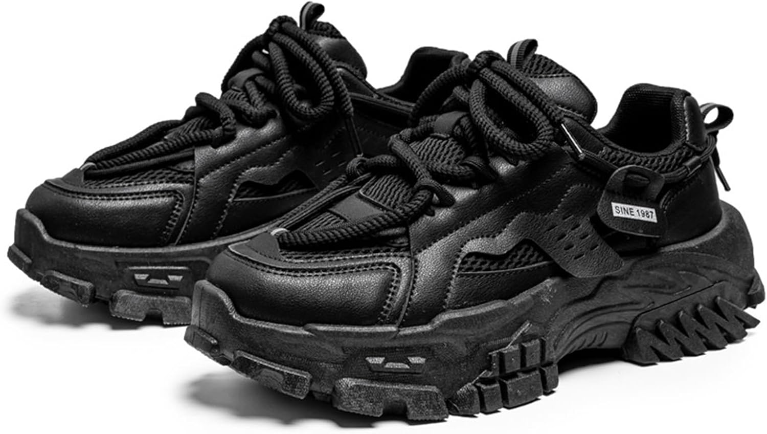 

Модные мужские кроссовки, удобные износостойкие скейтбордические туфли для всех сезонов, кроссовки для тенниса, работы и прогулок Hhhchpm, черный