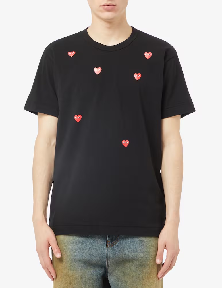 

Футболка мультисердечко Comme des Garçons Play, черный