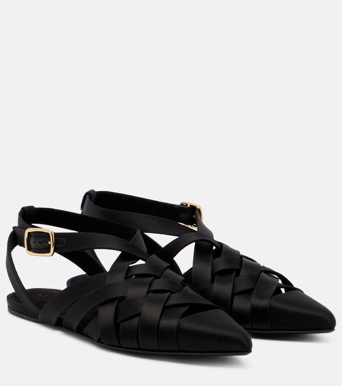 Сатиновые сандалии Silene Loro Piana, черный