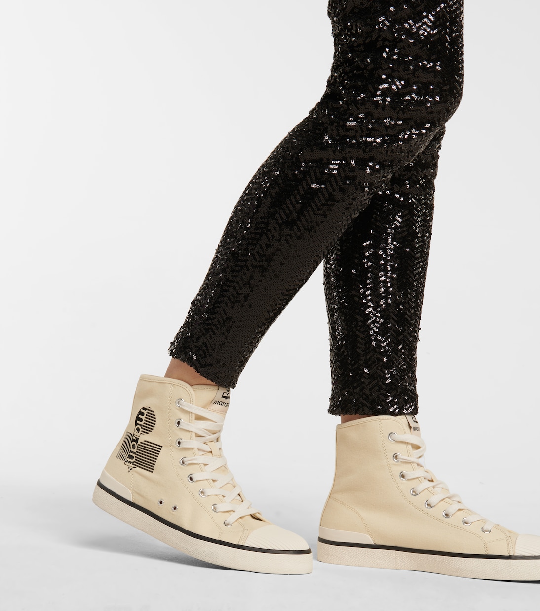 Холщовые кроссовки Benkeen Isabel Marant, Chalk — фото 4