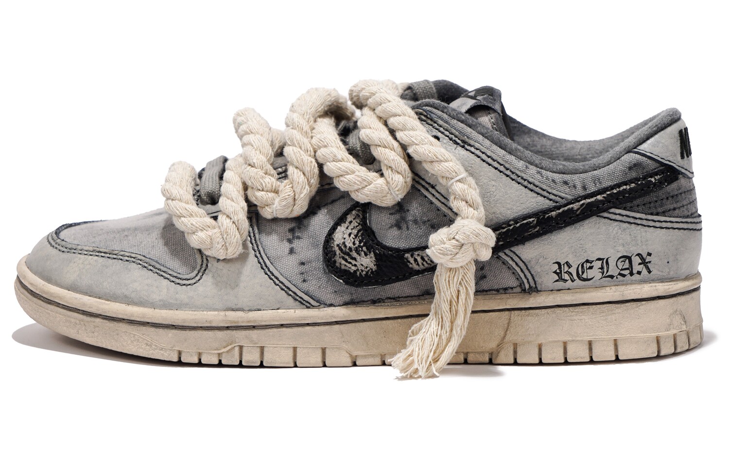 

Кроссовки Nike Dunk Skateboarding Shoes Men Low-top Gray/Black, серый