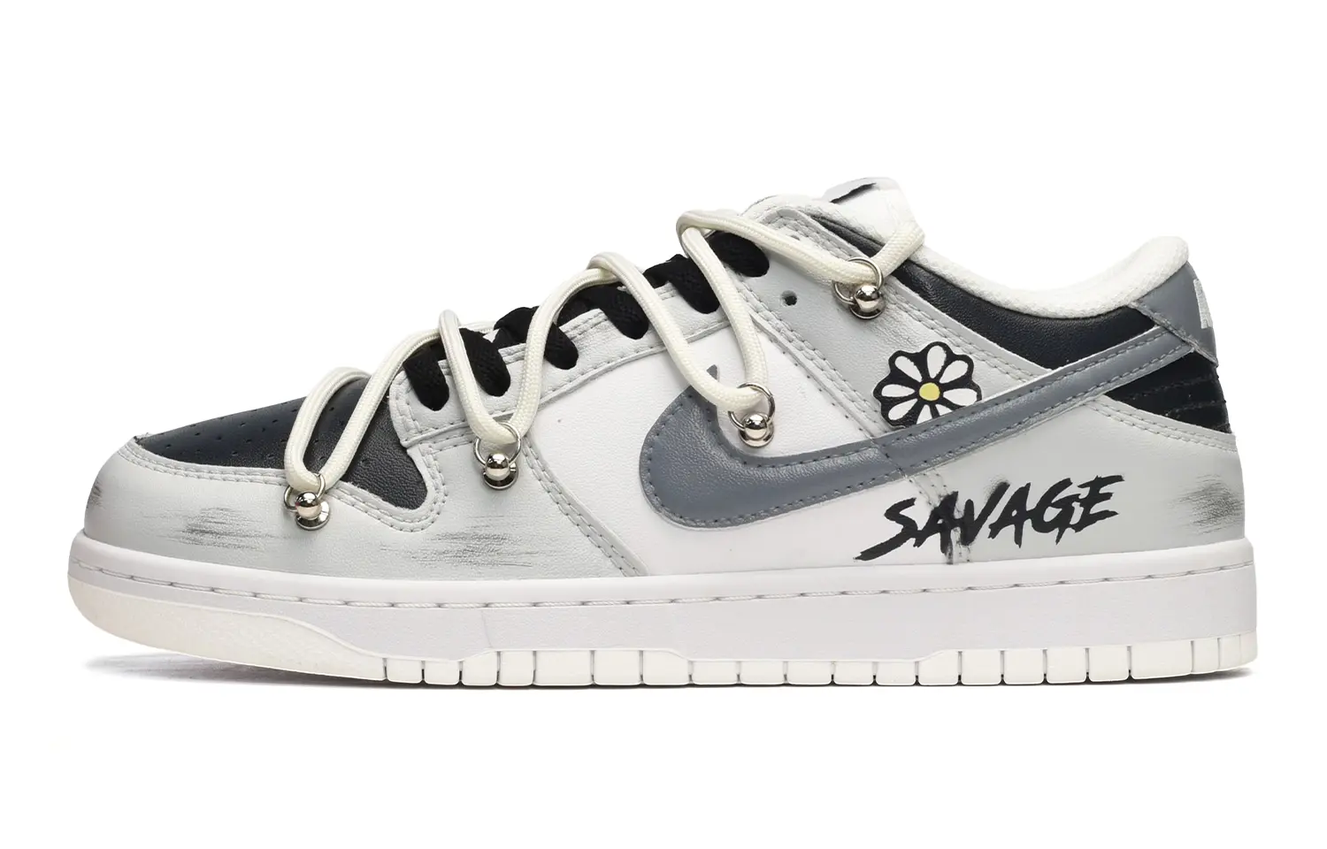

Кроссовки Nike Dunk Skateboard Shoes Women's Low-Top Gray Black White