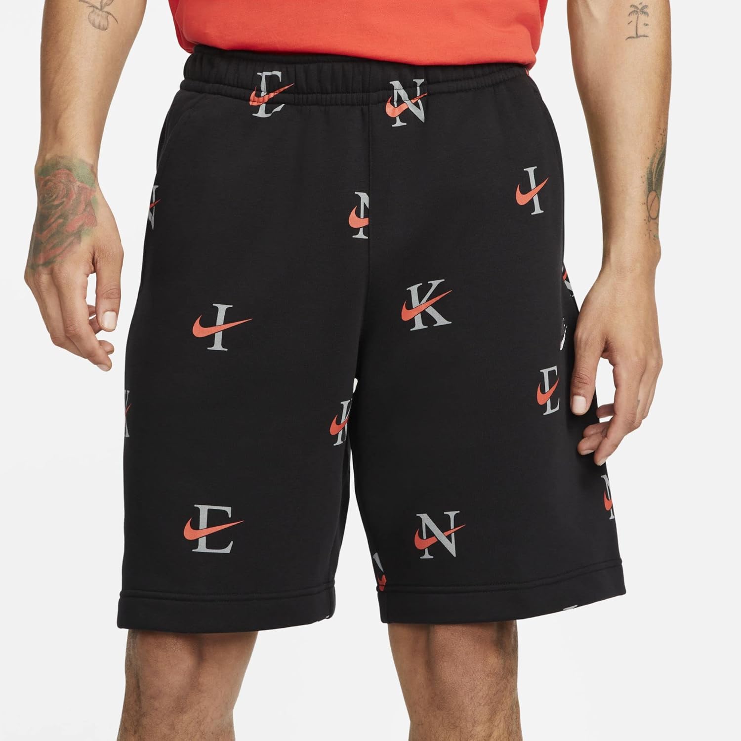 Мужские шорты Nike Sportswear Club, Black/Rush Orange — фото 2
