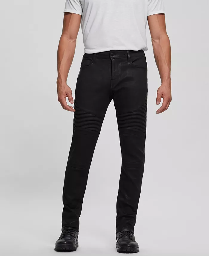 

Мужские узкие зауженные мото-джинсы с защипами Pin Tuck Moto GUESS, синий