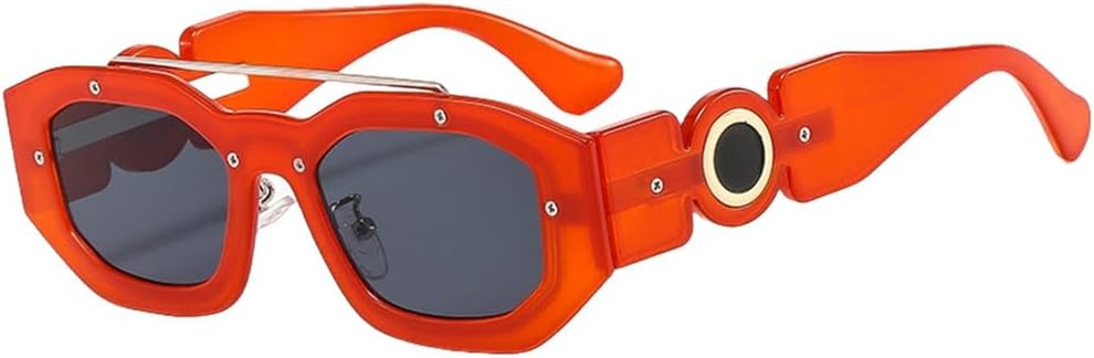 

Солнцезащитные очки в стиле стимпанк для женщин, роскошные солнцезащитные очки с градиентным переходом цвета, модные ретро-панк очки для мужчин, красно-серые, один размер LVTFCO, Red Gray