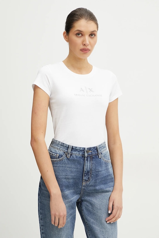

Хлопковая футболка Armani Exchange, белый