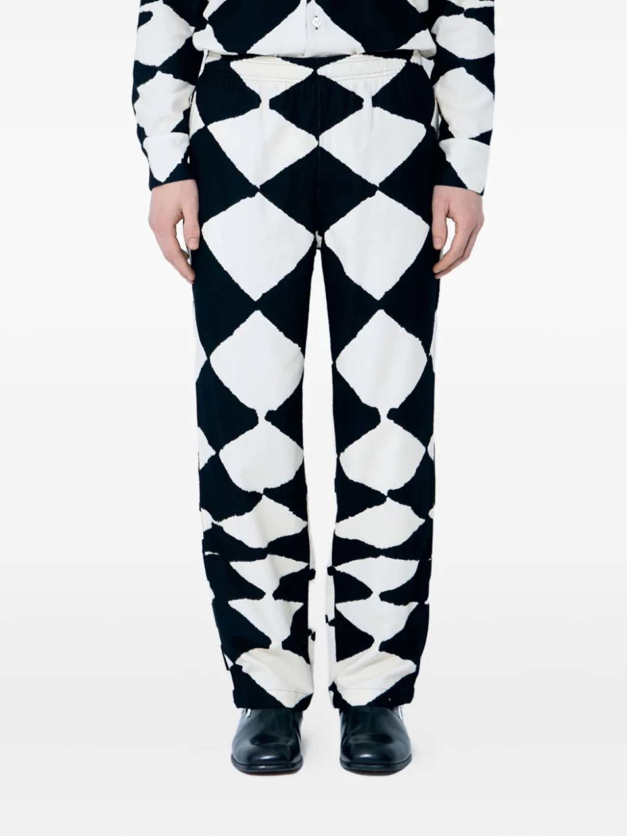 

Брюки с ромбовидным узором на резинке NÒMARYTHM TEXTILE, черный