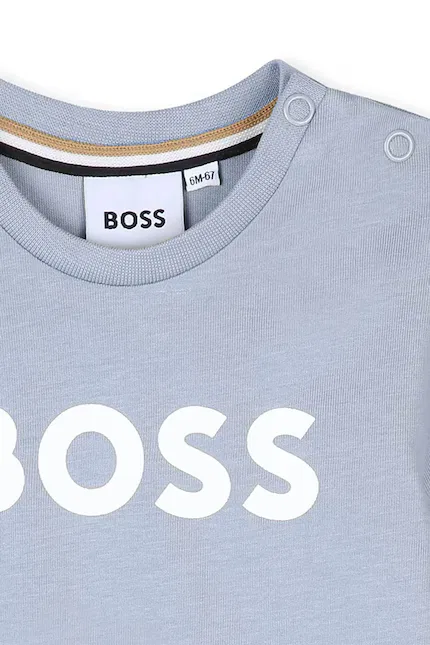 Футболка детская с принтом BOSS, синий — фото 3