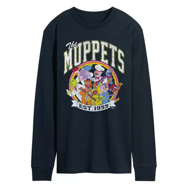 

Футболка мужская с принтом The Muppets "Основано в 1955" в стиле колледжа с длинным рукавом Disney, синий