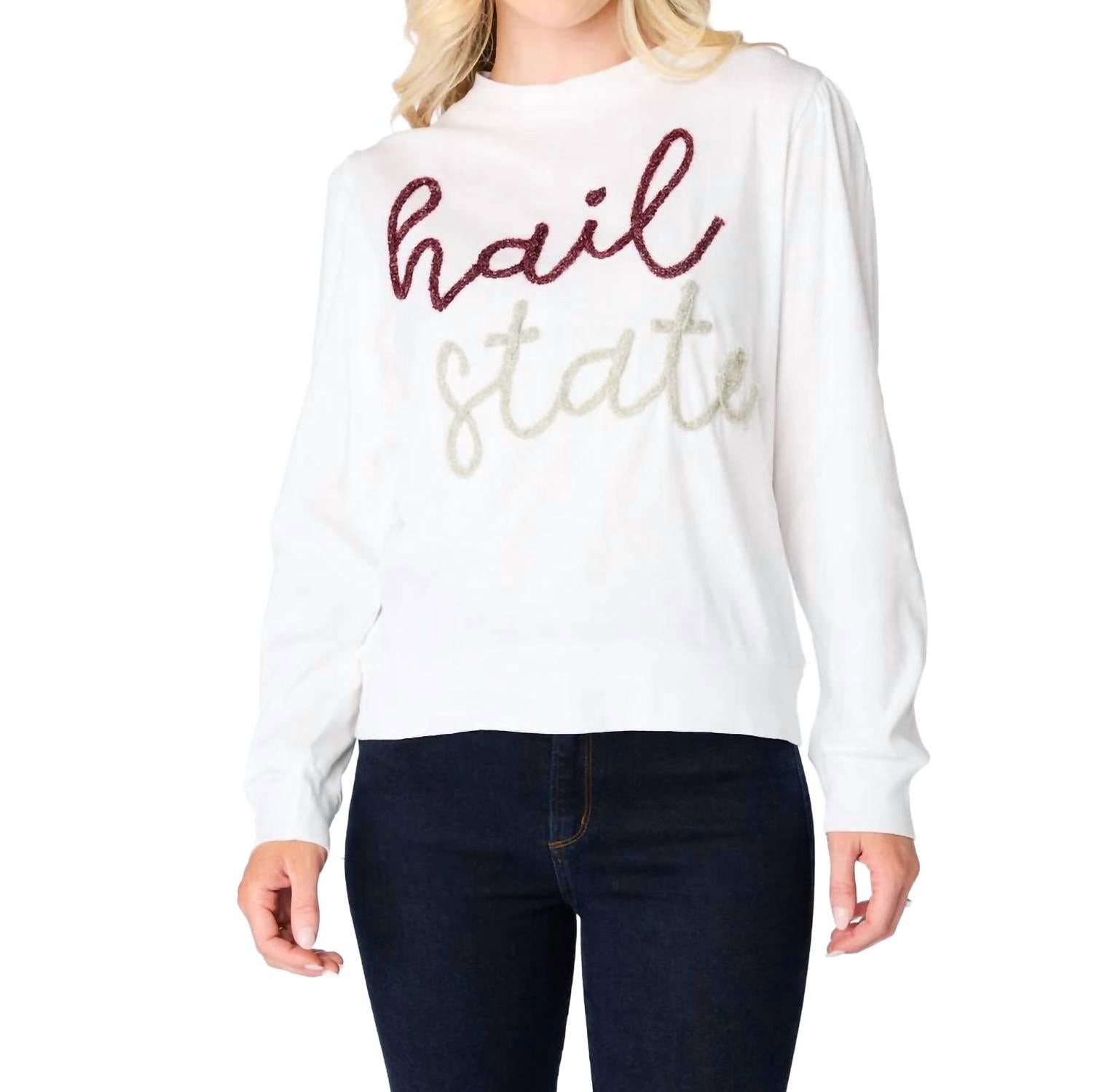 

Футболка с длинным рукавом Hail State Glitter Script белого цвета Stewart Simmons, белый