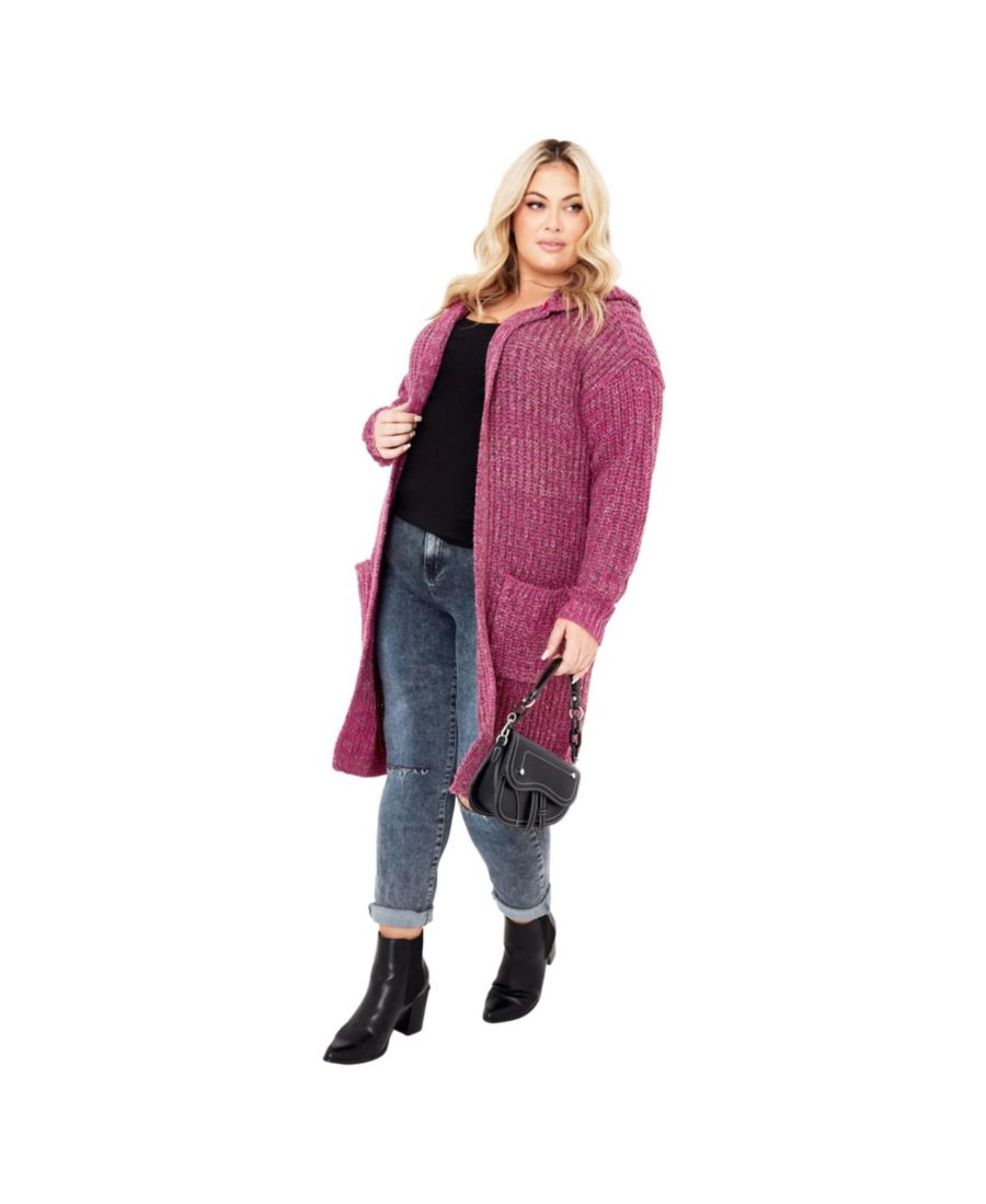 

Женский мягкий вязаный кардиган с капюшоном Челси AVENUE, Merlot