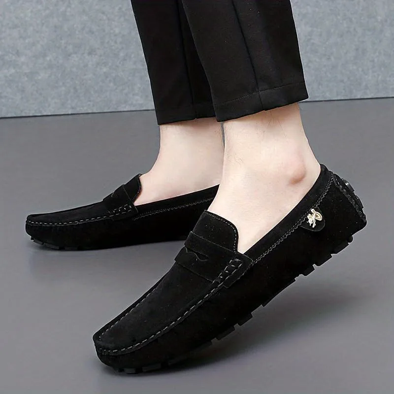 Мужские мокасины Penny Loafer, водительские туфли, удобные нескользящие слипоны, мужская обувь на все сезоны Hhhchpm, черный — фото 4