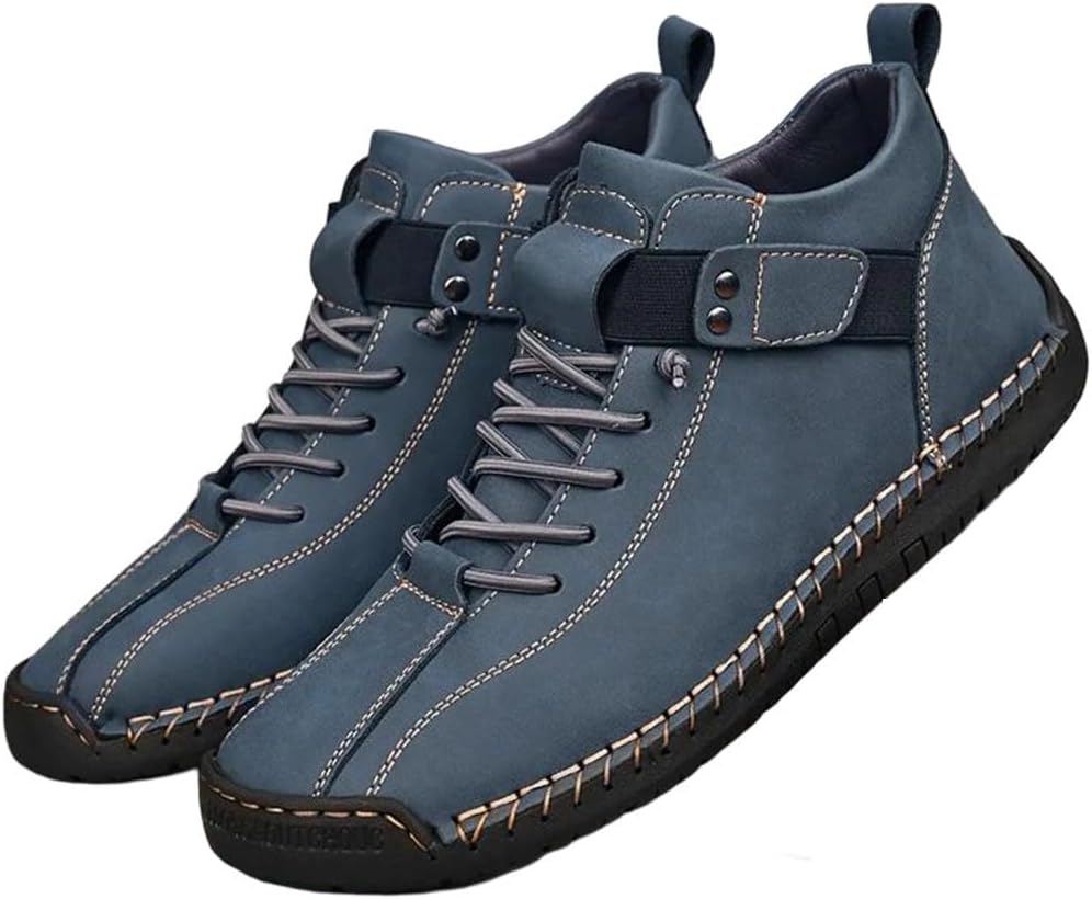 

Мужские ручной работы повседневные кроссовки, дышащие ботинки до щиколотки, уличная обувь для ходьбы Generic, синий