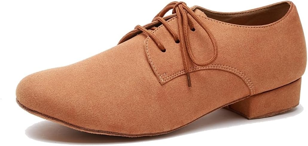 

Мужские классические танцевальные туфли на шнуровке для танго, сальсы, ча-ча-ча, джаза, румбы, самбы, бальных и латинских танцев, современный стиль Mgm-Joymod, коричневый